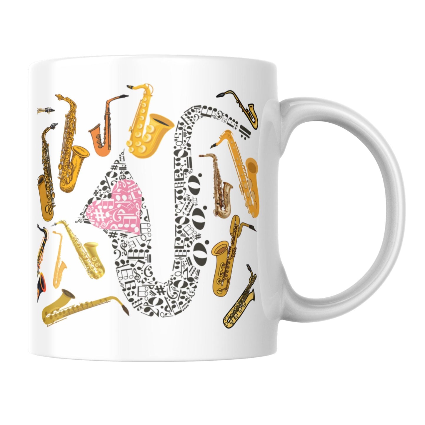 Saxophone Mug, Mug for Musician, Brass Band Mug, Orchestra Mug, Music Mug, Gift for Musician, Band Mug, Saxophone Player Gift Mug