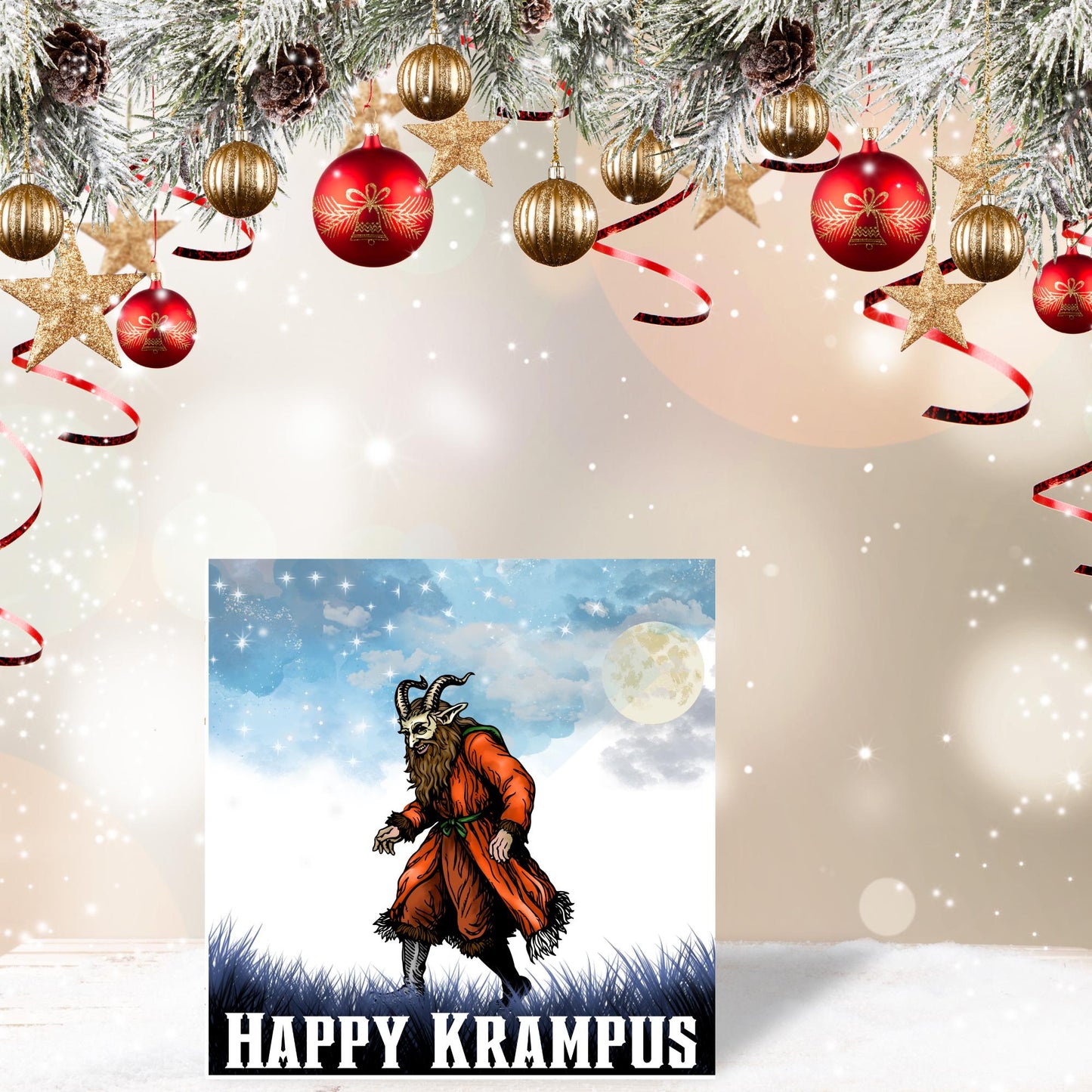 Krampus Christmas Card, Alternative Xmas Card, Krampusnacht, Gothic Christmas Card, Unusual Christmas Card, Non-Traditional Christmas Card