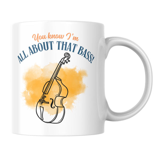 Double Bass Mug, Mug for Musician, Band Mug, Music Mug, Gift for Musician, Band Mug, Bass Player Gift Mug, Strings Mug