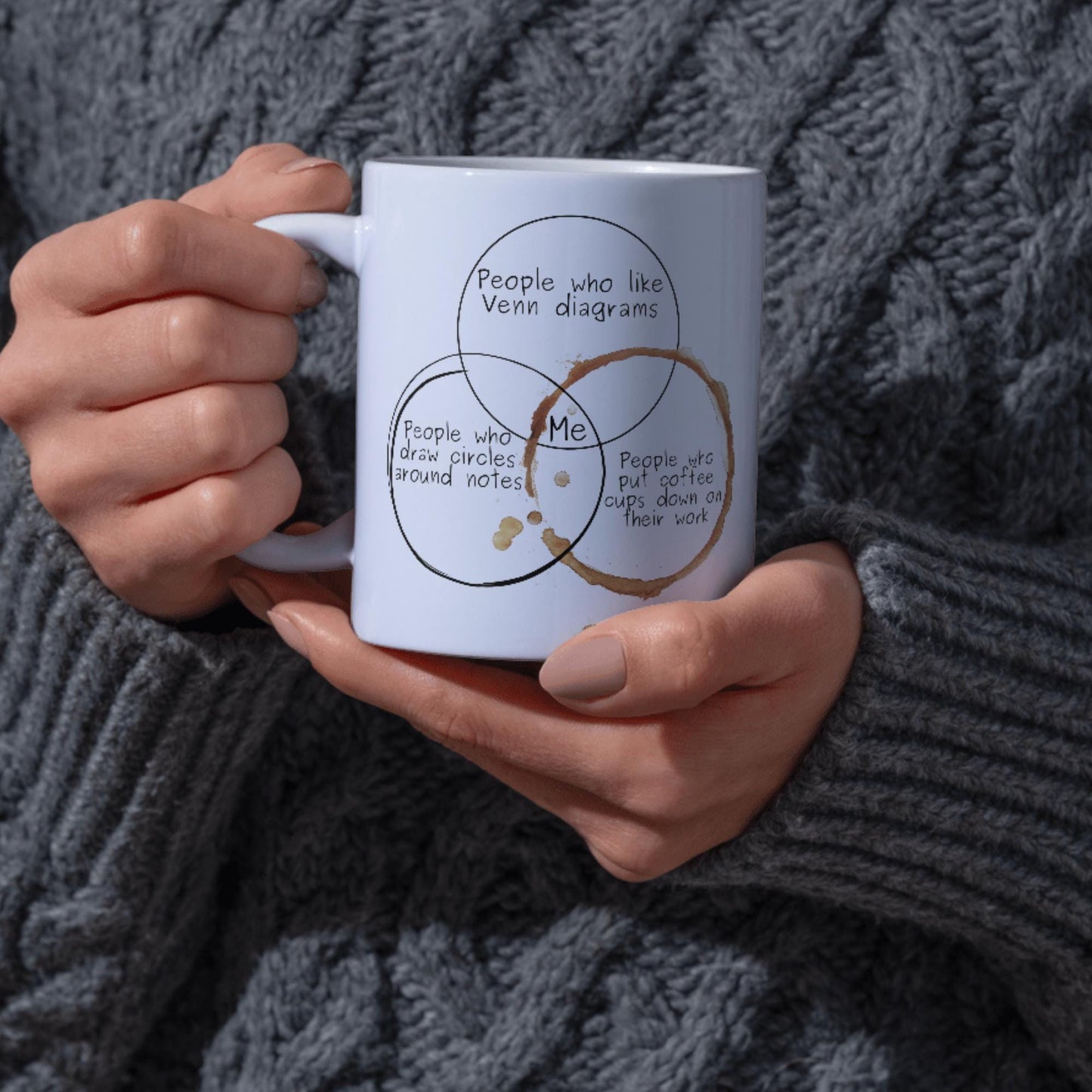 Funny Venn Diagram mug, Nerdy Coffee Mug Gift Idea, Funny Secret Santa Mug, Geeky Coffee Mug, Mathematician Gift Mug