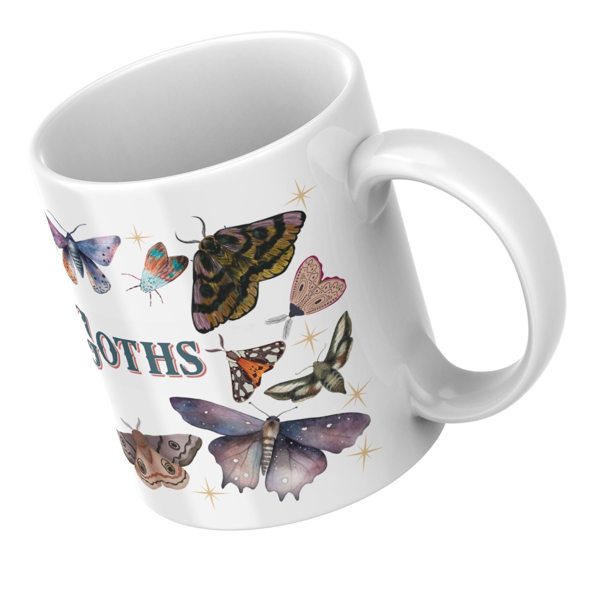 Gothic Moth Mug, Moths are Goths, Witch Mug, Great Gift Mug, Wicca Mug, Lepidopterist Gift, Secret Santa, Moth Lover Gift