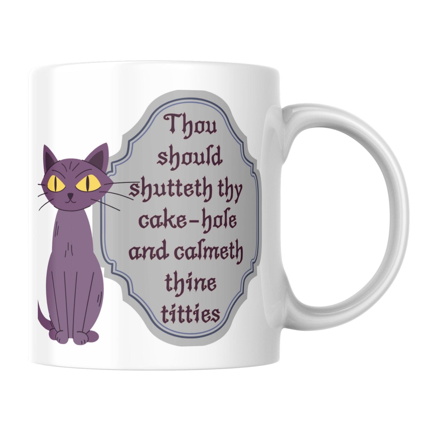Funny Gothic Mug, Great Gift, Black Cat Mug, Goth Gift, Christmas Gift, Secret Santa Mug, Stocking Filler, Cat Lover Gift, Gothic Quote Mug
