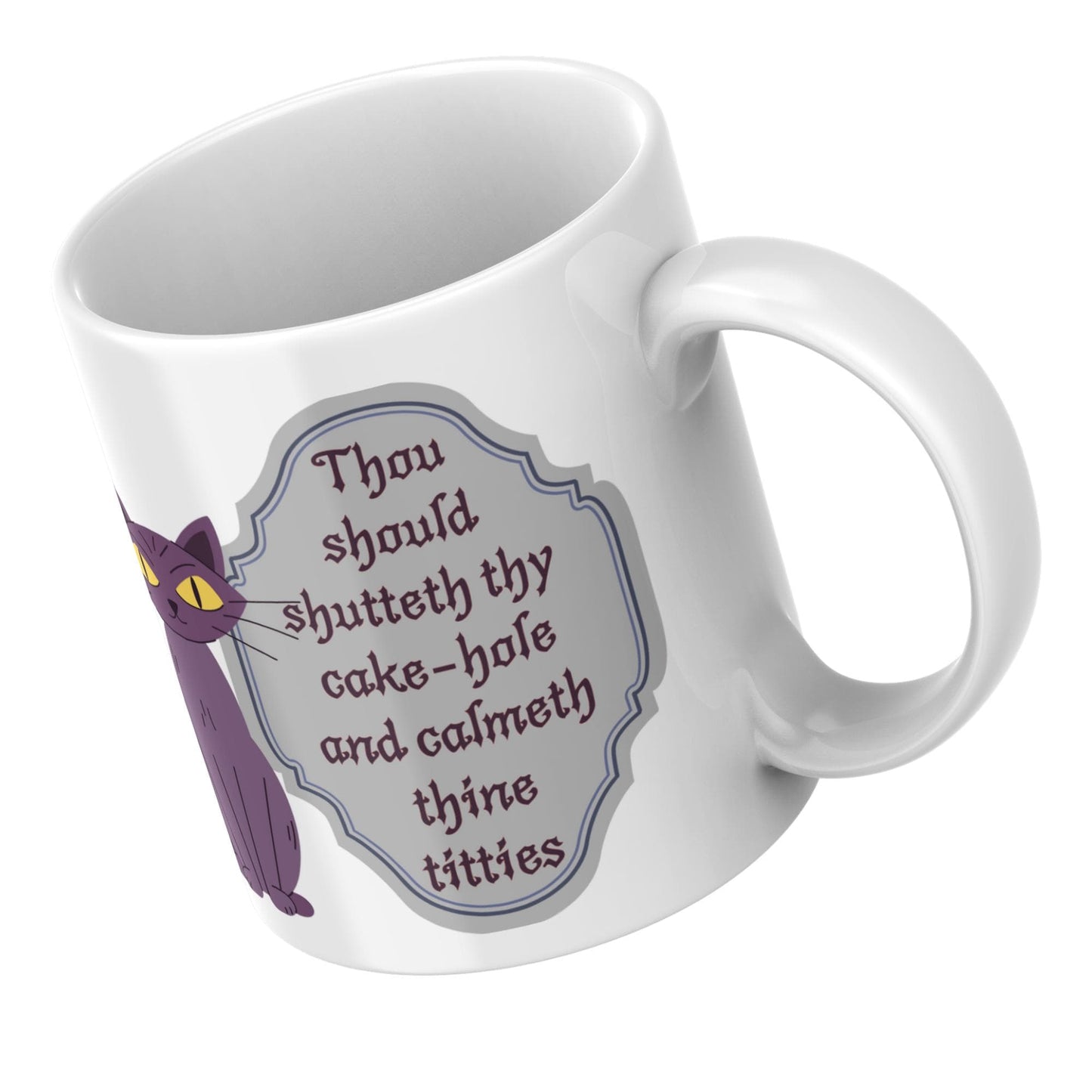 Funny Gothic Mug, Great Gift, Black Cat Mug, Goth Gift, Christmas Gift, Secret Santa Mug, Stocking Filler, Cat Lover Gift, Gothic Quote Mug
