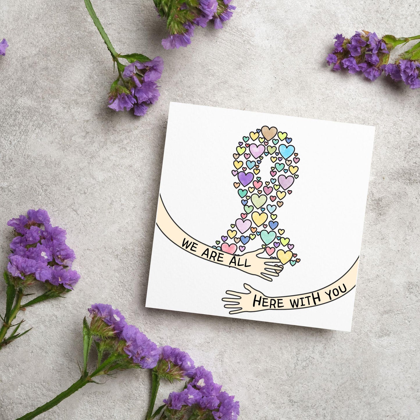 Encouragement Card for Cancer Patients, Cancer Support Card, We Are With You, Get Well Soon Card, Breast Cancer, Cancer Treatment
