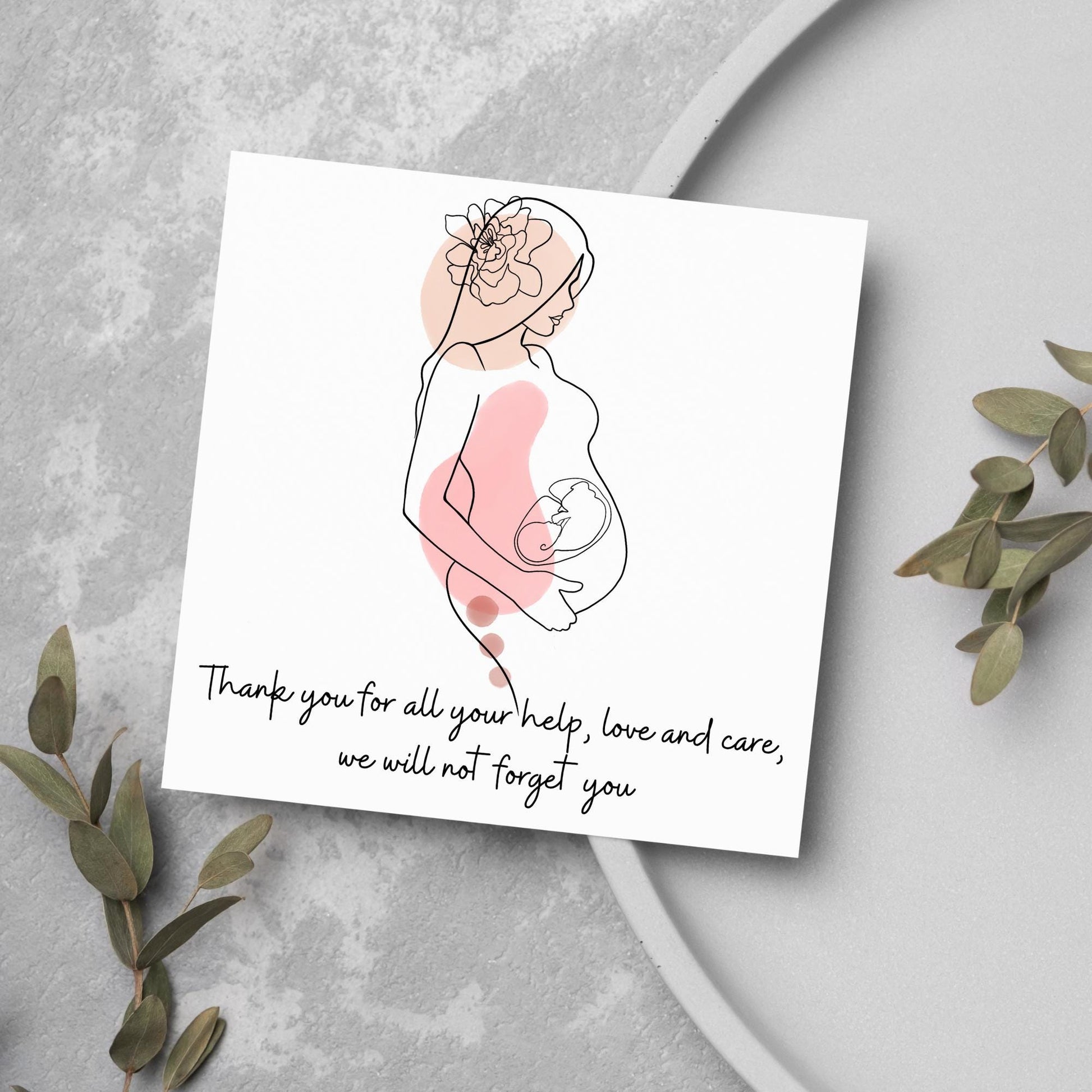 Thank You Card for Midwife, Card for Birth Centre, Thank You Card for Doula Card for Birth Partner, Thank You Midwifery Unit, Thank you SCBU