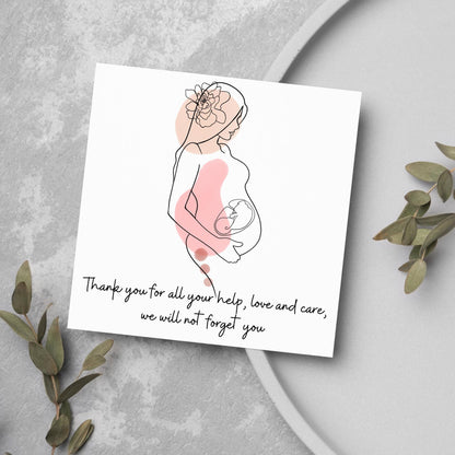 Thank You Card for Midwife, Card for Birth Centre, Thank You Card for Doula Card for Birth Partner, Thank You Midwifery Unit, Thank you SCBU