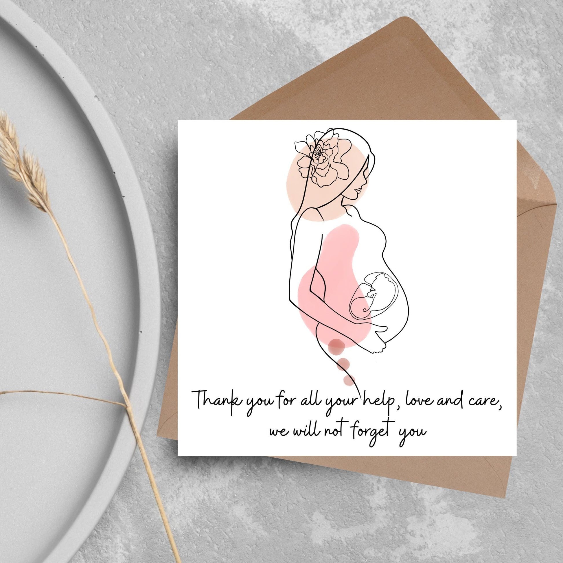 Thank You Card for Midwife, Card for Birth Centre, Thank You Card for Doula Card for Birth Partner, Thank You Midwifery Unit, Thank you SCBU