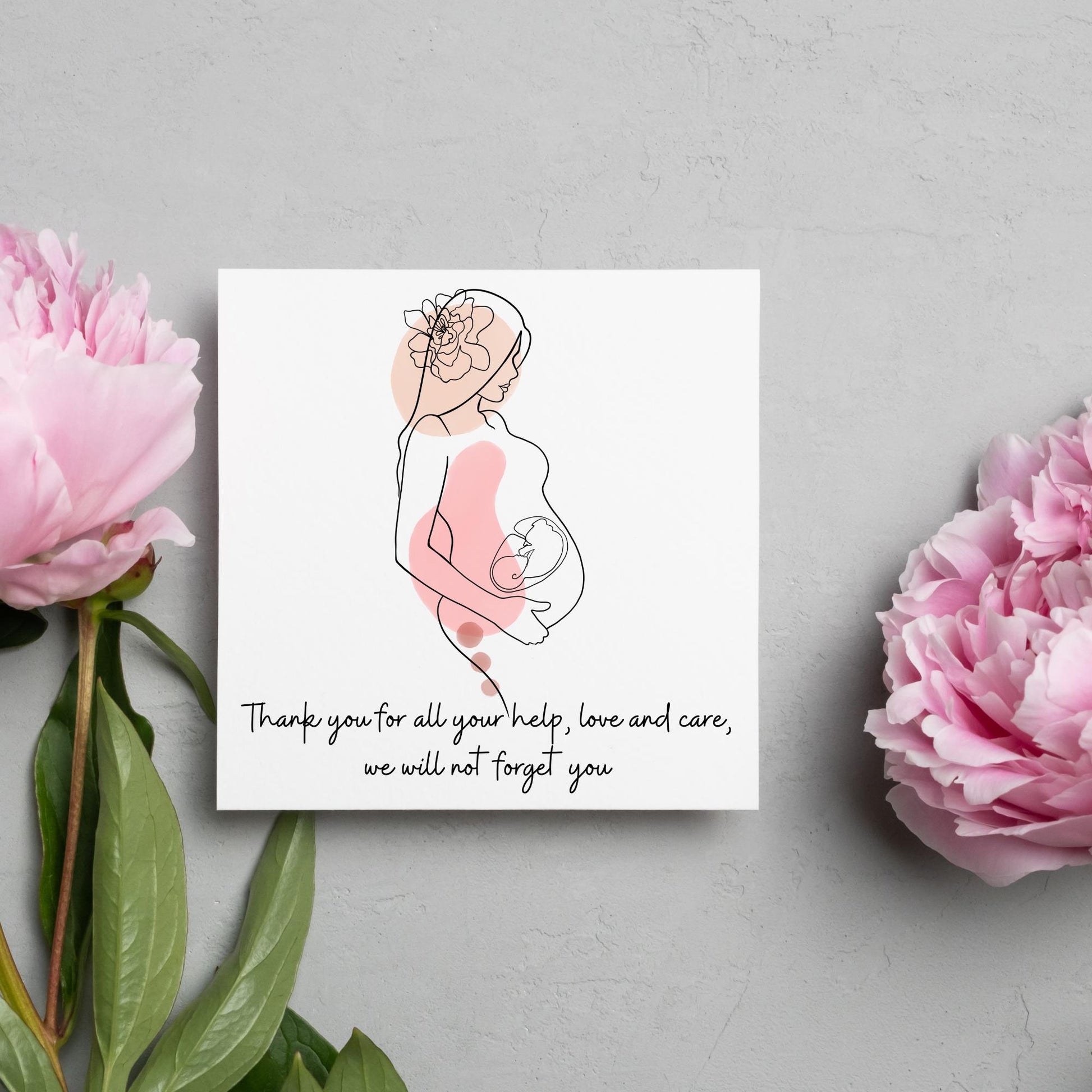 Thank You Card for Midwife, Card for Birth Centre, Thank You Card for Doula Card for Birth Partner, Thank You Midwifery Unit, Thank you SCBU