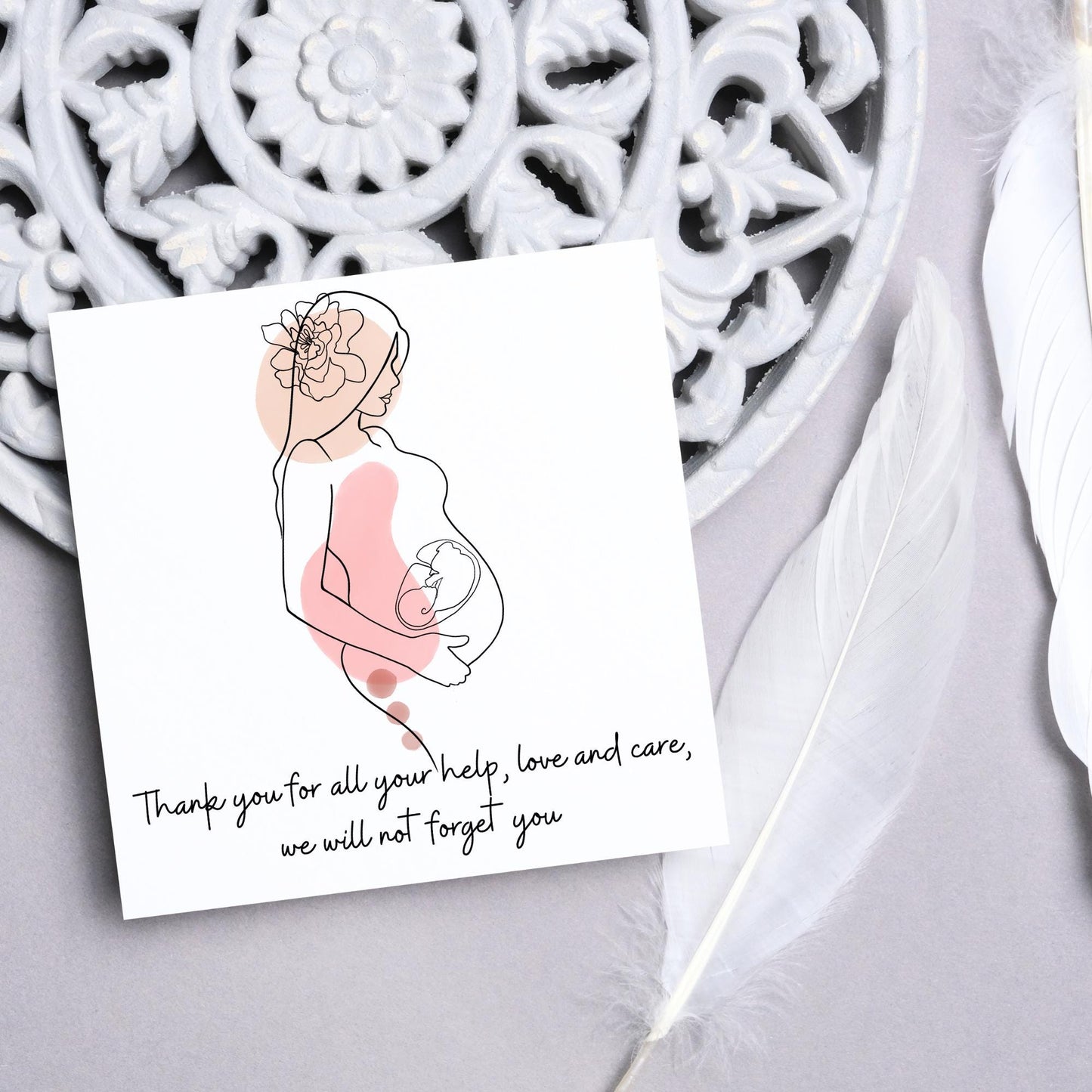 Thank You Card for Midwife, Card for Birth Centre, Thank You Card for Doula Card for Birth Partner, Thank You Midwifery Unit, Thank you SCBU