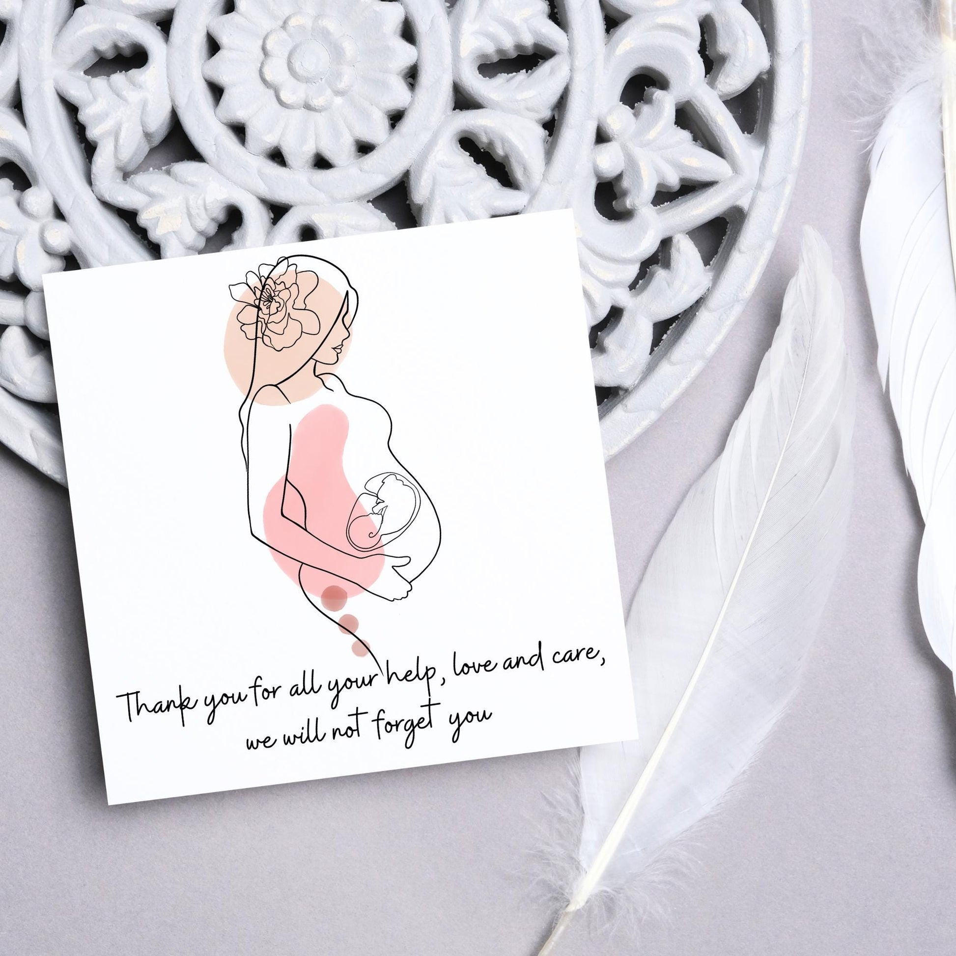 Thank You Card for Midwife, Card for Birth Centre, Thank You Card for Doula Card for Birth Partner, Thank You Midwifery Unit, Thank you SCBU