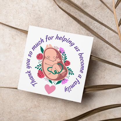 Thank You Card for Midwife, Card for Birth Centre, Thank You Card for Doula Card for Birth Partner, Thank You Midwifery Unit, Thank you SCBU