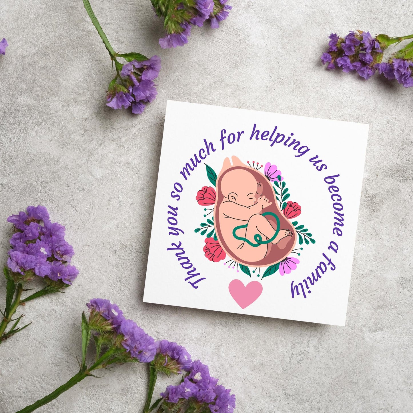 Thank You Card for Midwife, Card for Birth Centre, Thank You Card for Doula Card for Birth Partner, Thank You Midwifery Unit, Thank you SCBU