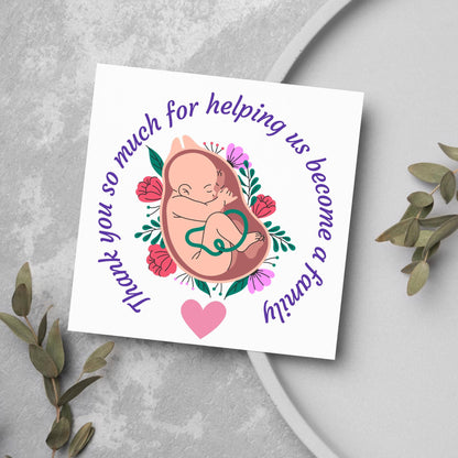 Thank You Card for Midwife, Card for Birth Centre, Thank You Card for Doula Card for Birth Partner, Thank You Midwifery Unit, Thank you SCBU