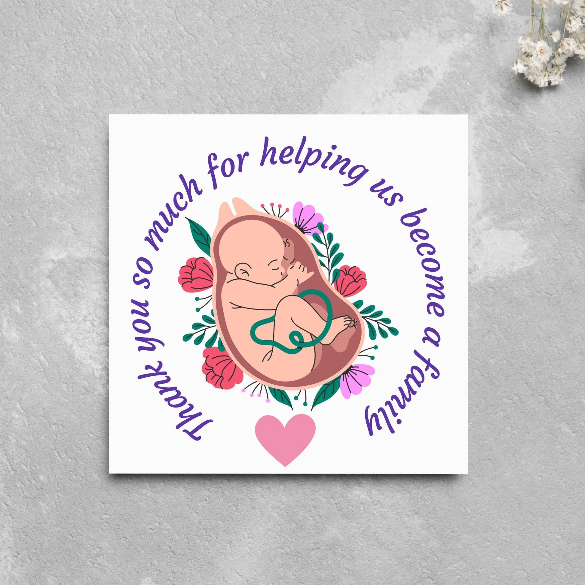 Thank You Card for Midwife, Card for Birth Centre, Thank You Card for Doula Card for Birth Partner, Thank You Midwifery Unit, Thank you SCBU