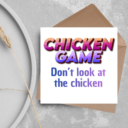 Funny Dad Joke Card, Chicken Card, Birthday Card, Any Occasion Card, Card for Him, Cartoon Card, Chicken Game, Silly Card, Card for Brother