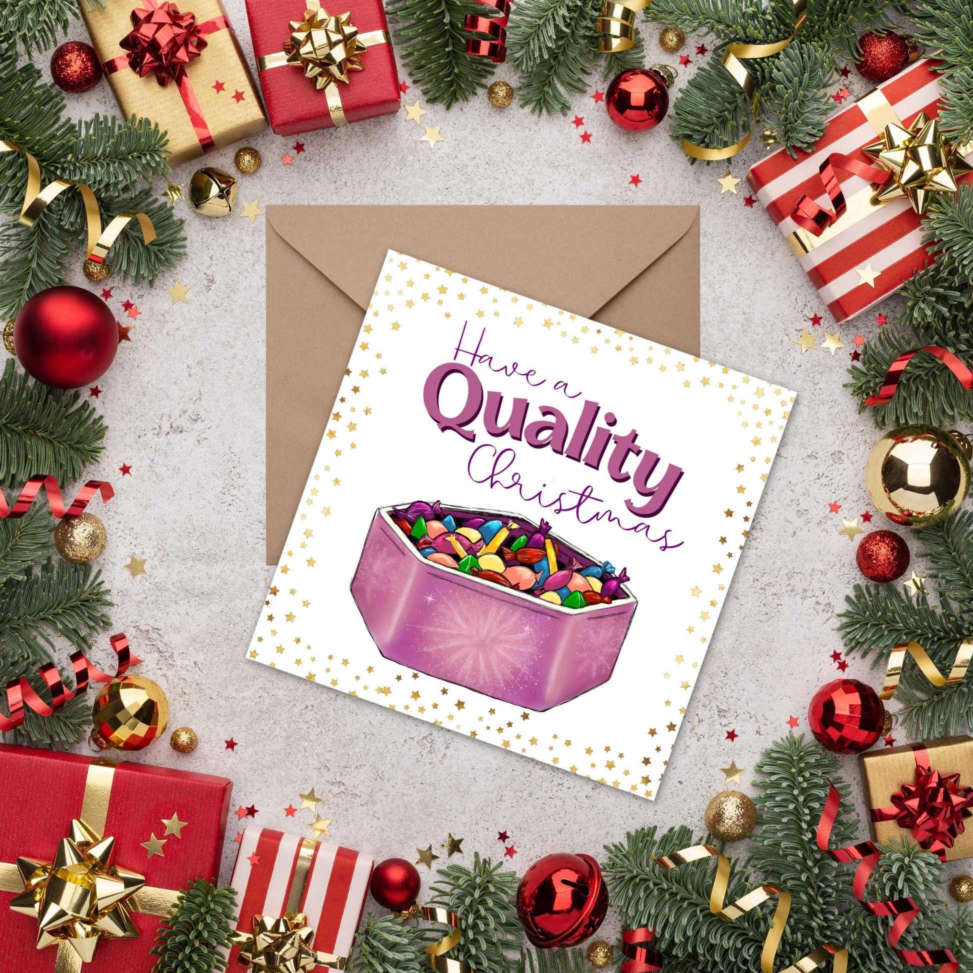 Chocolate Christmas card with Quality design - Cards for Him, Cards for Her, Christmas Chocolates, Christmas Card for Dad, For Mum