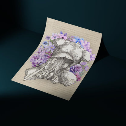 Andreas Vesalius Art, Biology Wall Art, A4 Print, High Quality Anatomy Wall Art, Floral Anatomy Poster, Gothic Wall Art, Corporis Fabrica