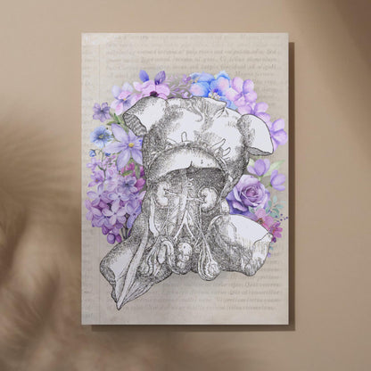 Andreas Vesalius Art, Biology Wall Art, A4 Print, High Quality Anatomy Wall Art, Floral Anatomy Poster, Gothic Wall Art, Corporis Fabrica