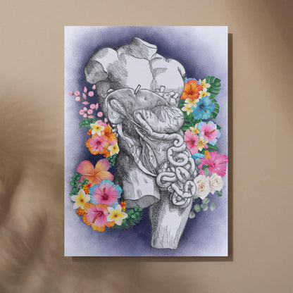 Andreas Vesalius Art, Biology Wall Art, A4 Print, High Quality Anatomy Wall Art, Floral Anatomy Poster, Gothic Wall Art, Corporis Fabrica