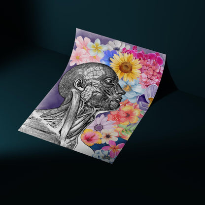 Andreas Vesalius Art, Biology Wall Art, A4 Print, High Quality Anatomy Wall Art, Floral Anatomy Poster, Gothic Wall Art, Corporis Fabrica