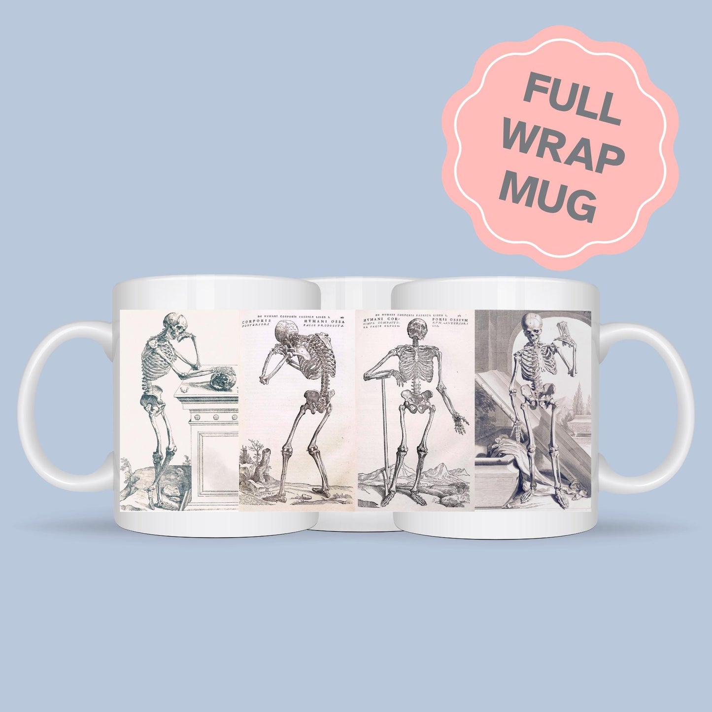 Andreas Vesalius Mug, Gift for Dr, Anatomy Mug, De Humani Corporis Fabrica, Human Anatomy Art Mug, Mug for Goths, Gothic Mug, History Mug