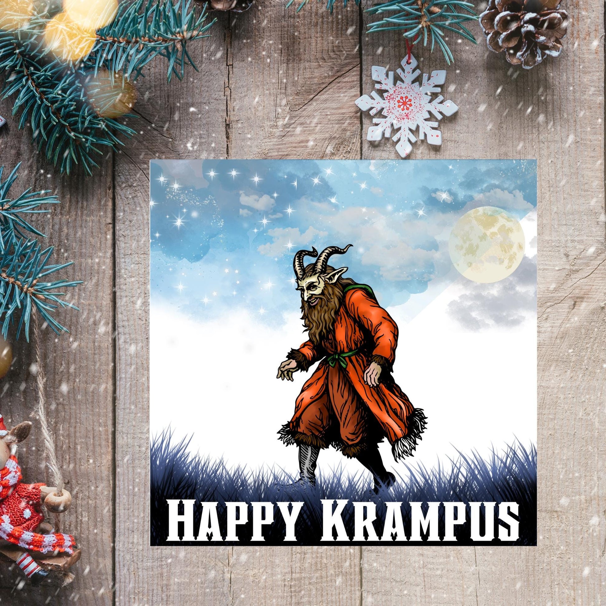 Krampus Christmas Card, Alternative Xmas Card, Krampusnacht, Gothic Christmas Card, Unusual Christmas Card, Non-Traditional Christmas Card