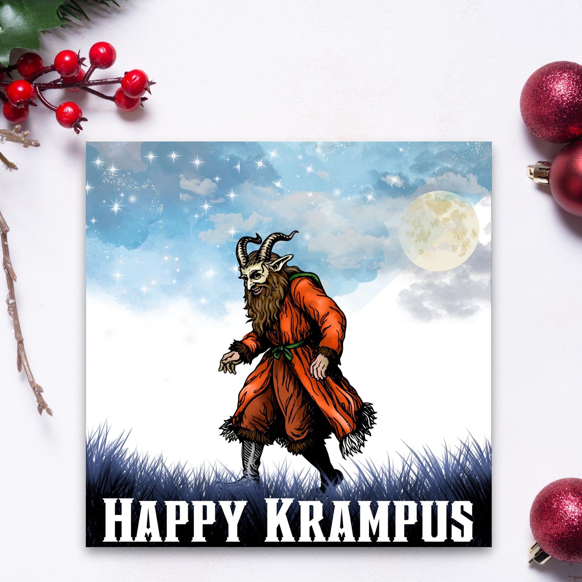 Krampus Christmas Card, Alternative Xmas Card, Krampusnacht, Gothic Christmas Card, Unusual Christmas Card, Non-Traditional Christmas Card