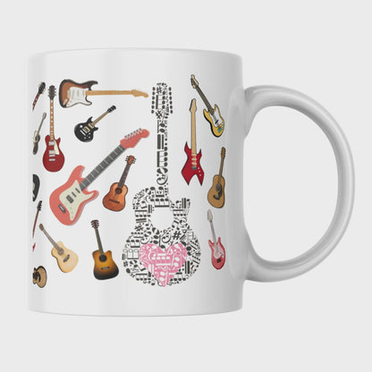 Guitar Mug, Mug for Musician, Band Mug, Rock Mug, Music Mug, Gift for Musician, Band Mug, Guitar Player Gift Mug, Acoustic guitar, Classical