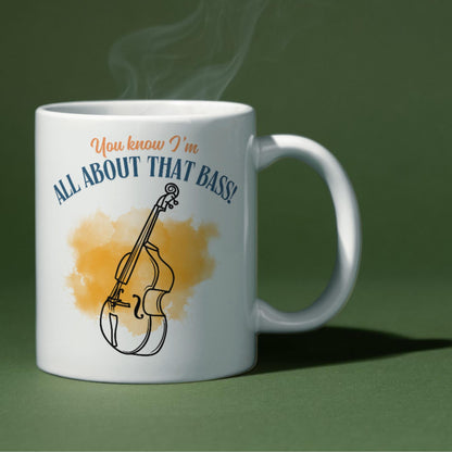 Double Bass Mug, Mug for Musician, Band Mug, Music Mug, Gift for Musician, Band Mug, Bass Player Gift Mug, Strings Mug