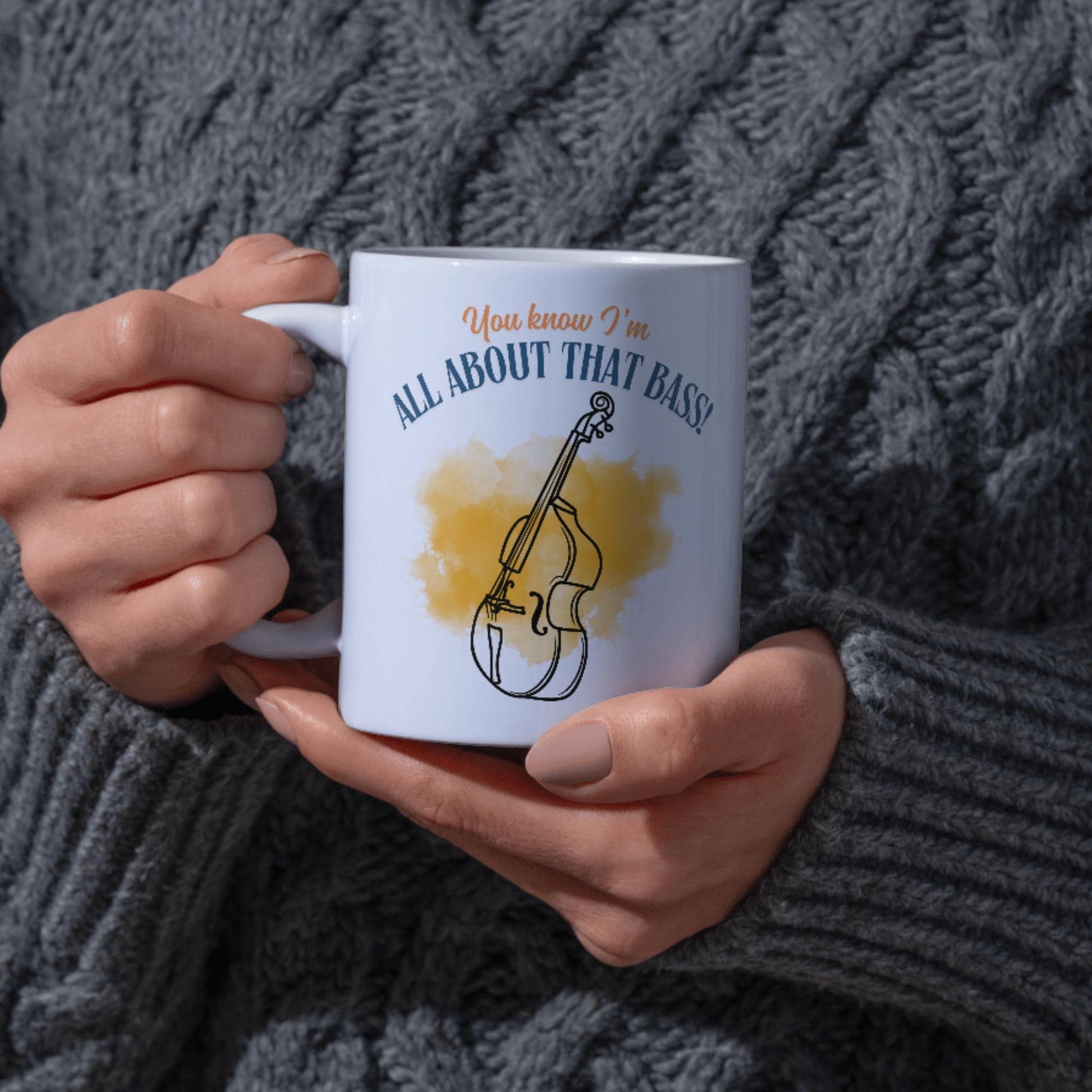 Double Bass Mug, Mug for Musician, Band Mug, Music Mug, Gift for Musician, Band Mug, Bass Player Gift Mug, Strings Mug