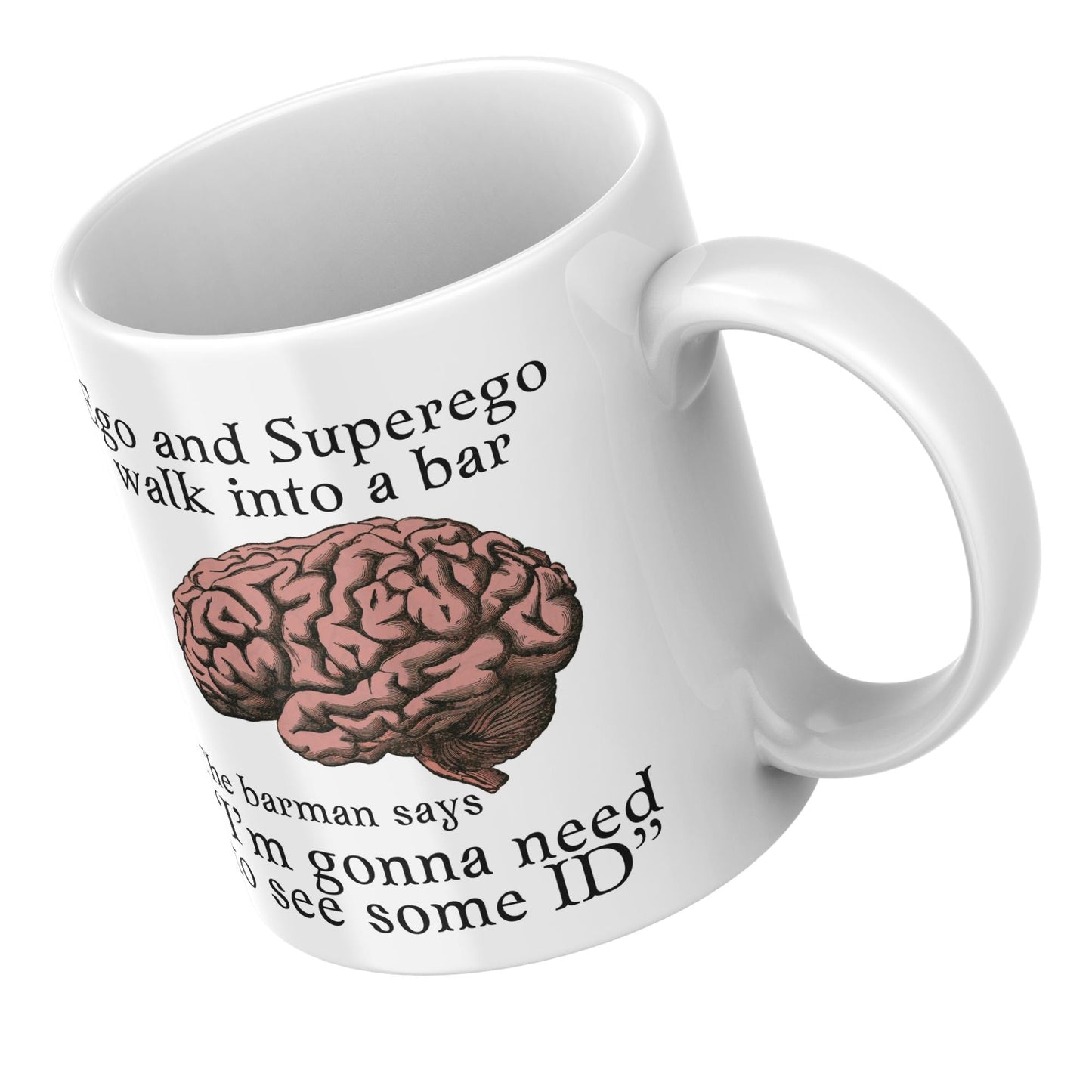 Psychology Joke Mug, Freud Psychology, Fun gift for Psychologist, Ego and Super-Ego Mug, Freudian, Gift for Psychology Teacher
