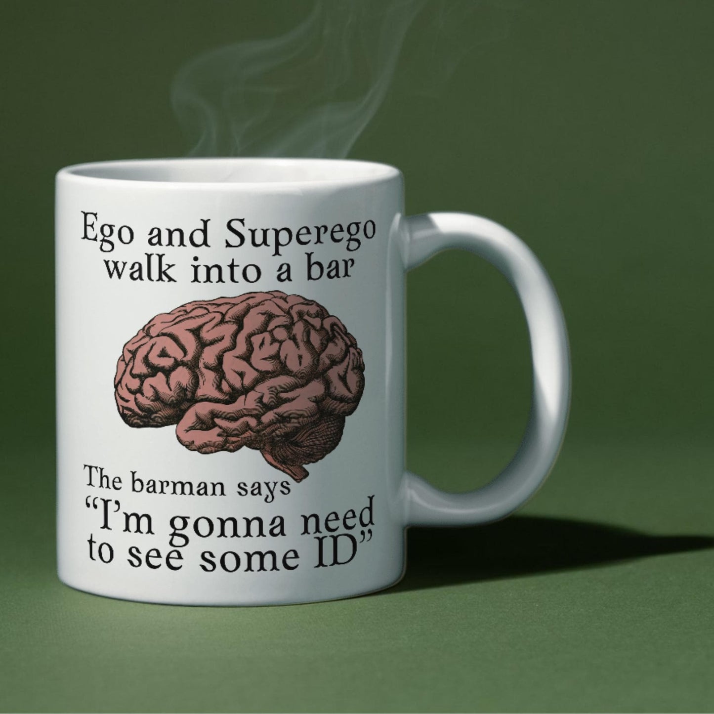 Psychology Joke Mug, Freud Psychology, Fun gift for Psychologist, Ego and Super-Ego Mug, Freudian, Gift for Psychology Teacher