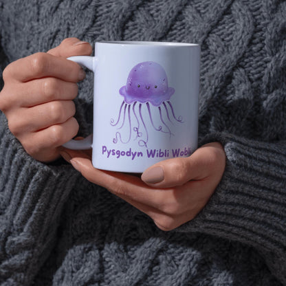Welsh Language Mug, Jellyfish, Great Gift Mug, Funny Welsh Mug, Wales Mug, Cute Jellyfish, Cymraeg, Gift for Welsh Person