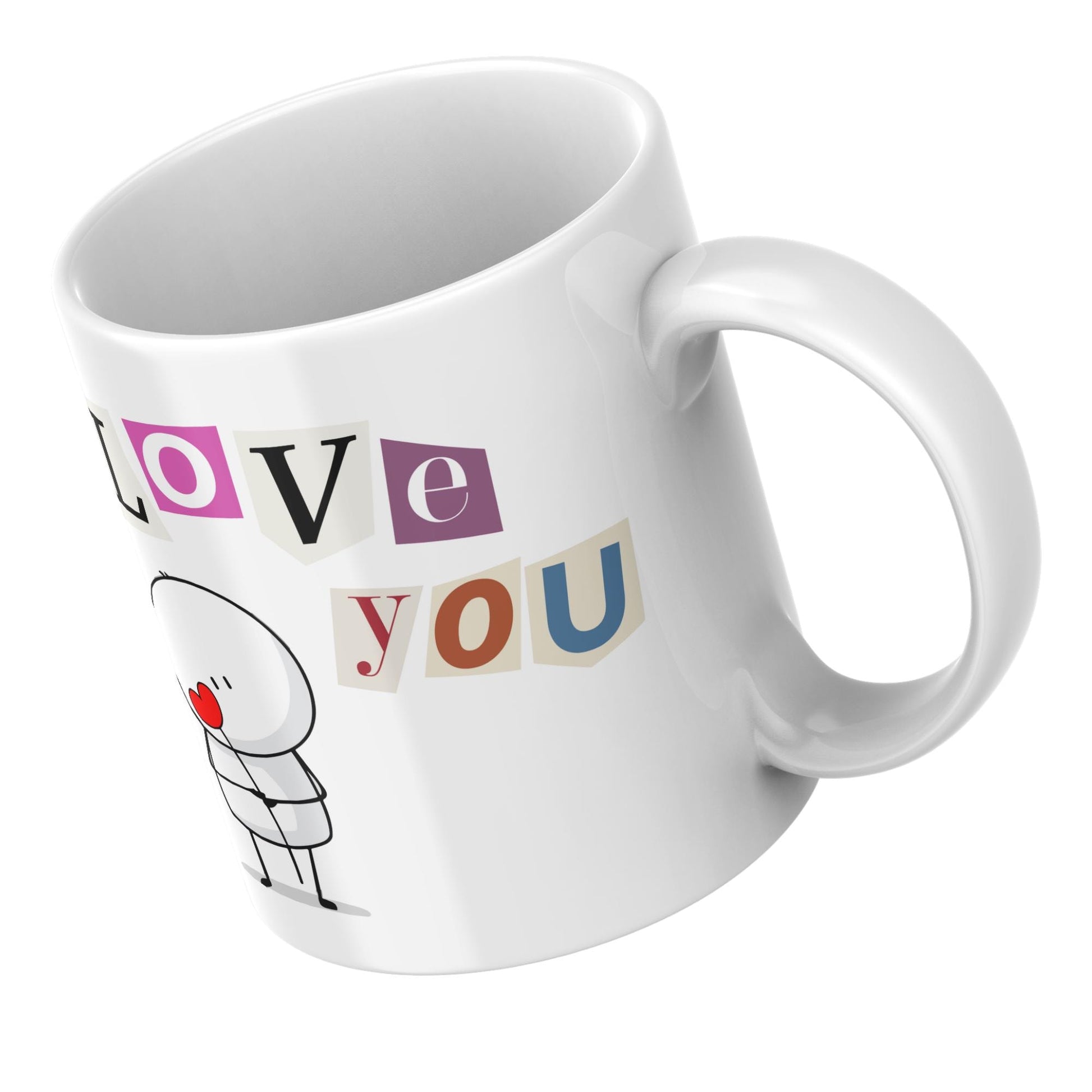 Cartoon I love you printed Mug, 11oz Printed Mug I love you, Mug for boyfriend, Mug for Husband