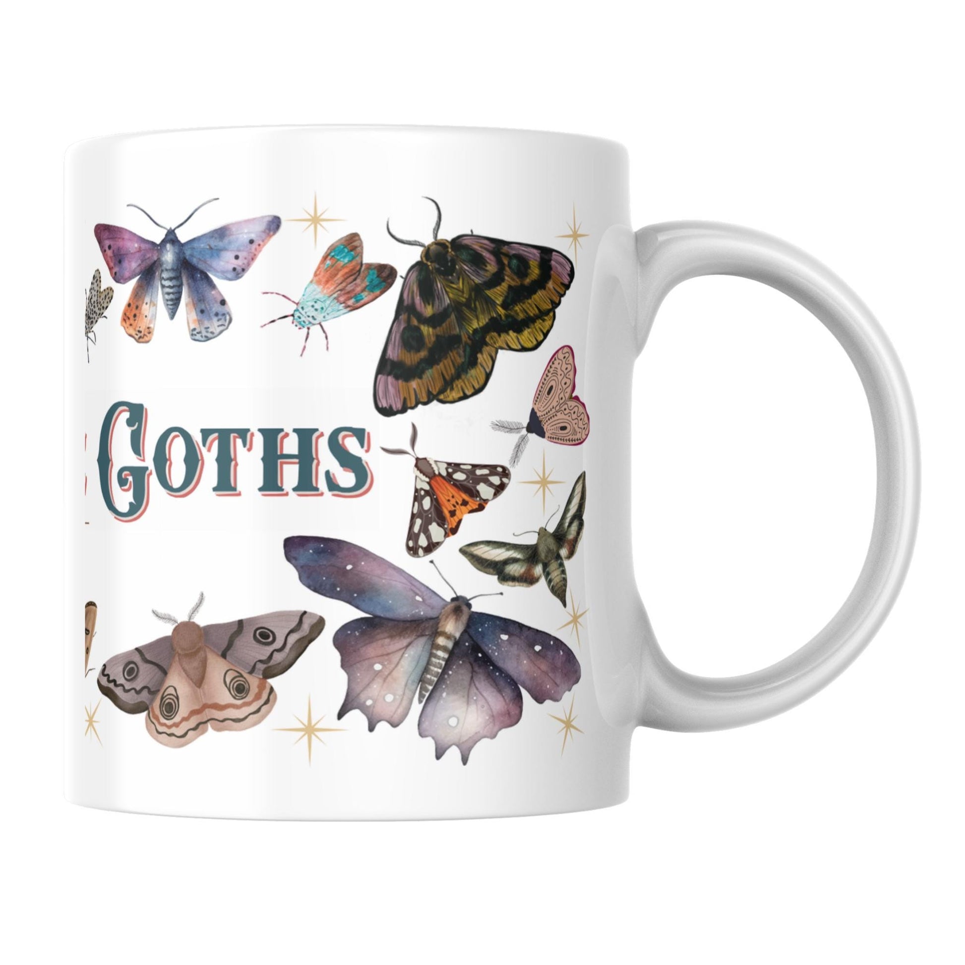 Gothic Moth Mug, Moths are Goths, Witch Mug, Great Gift Mug, Wicca Mug, Lepidopterist Gift, Secret Santa, Moth Lover Gift