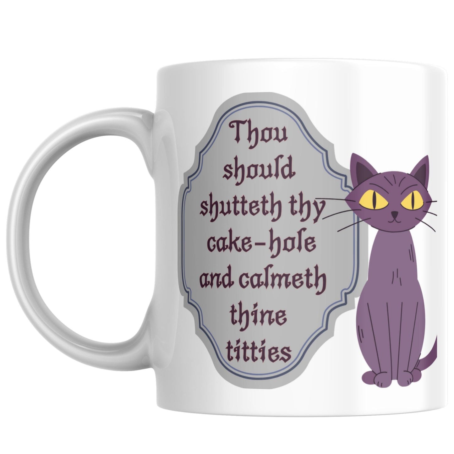 Funny Gothic Mug, Great Gift, Black Cat Mug, Goth Gift, Christmas Gift, Secret Santa Mug, Stocking Filler, Cat Lover Gift, Gothic Quote Mug