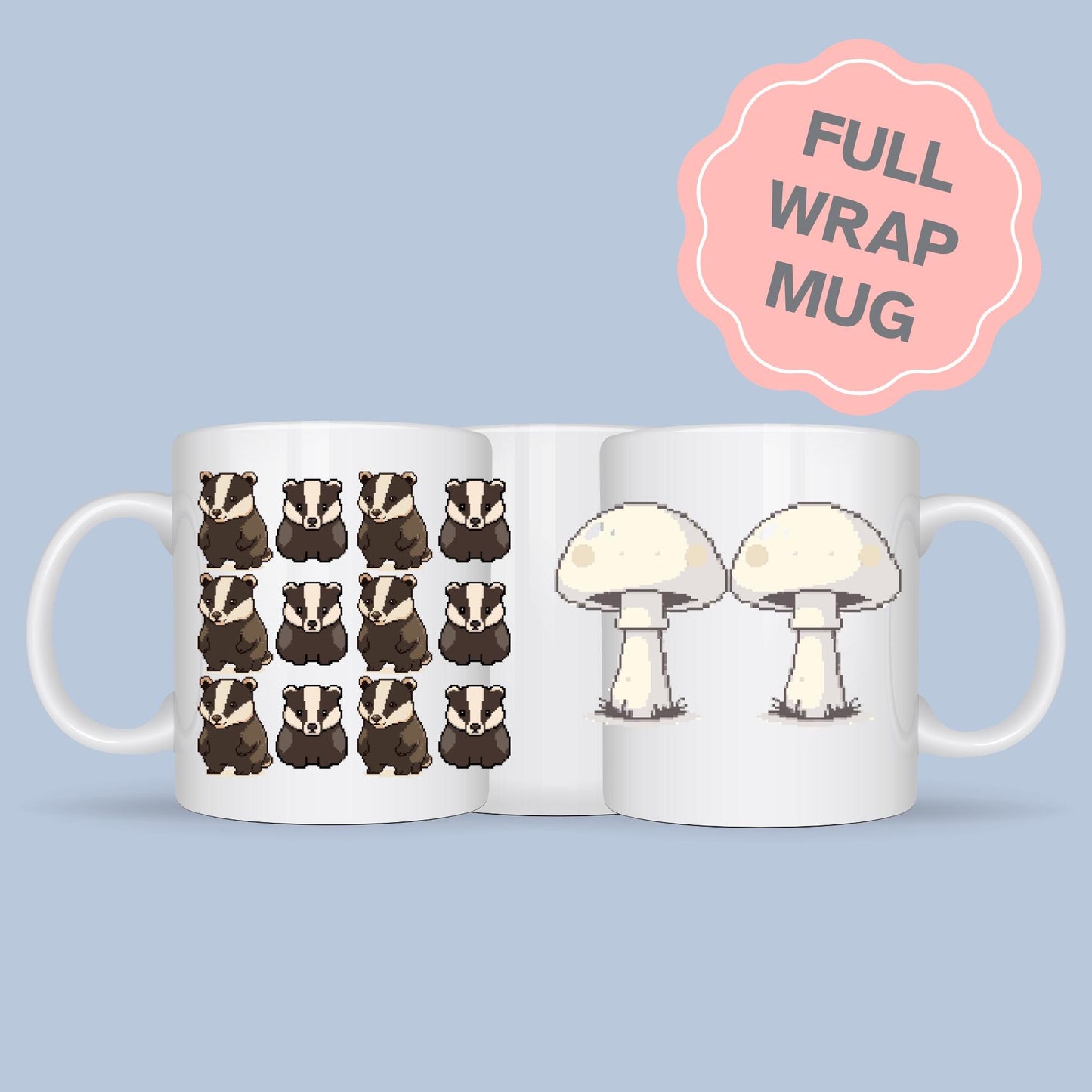 Meme Mug, Retro Badger Badger Mushroom, Albino Blacksheep, Viral Video Mug, Mr Weebl, Secret Santa Gift for Computer Nerd