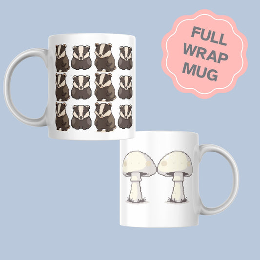 Meme Mug, Retro Badger Badger Mushroom, Albino Blacksheep, Viral Video Mug, Mr Weebl, Secret Santa Gift for Computer Nerd