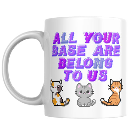 Meme Mug, All of your base are belong to us, Viral Video Mug, Secret Santa Gift for Computer Nerd, 90's Video Game