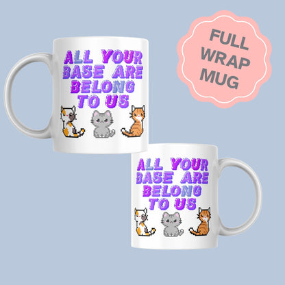 Meme Mug, All of your base are belong to us, Viral Video Mug, Secret Santa Gift for Computer Nerd, 90's Video Game