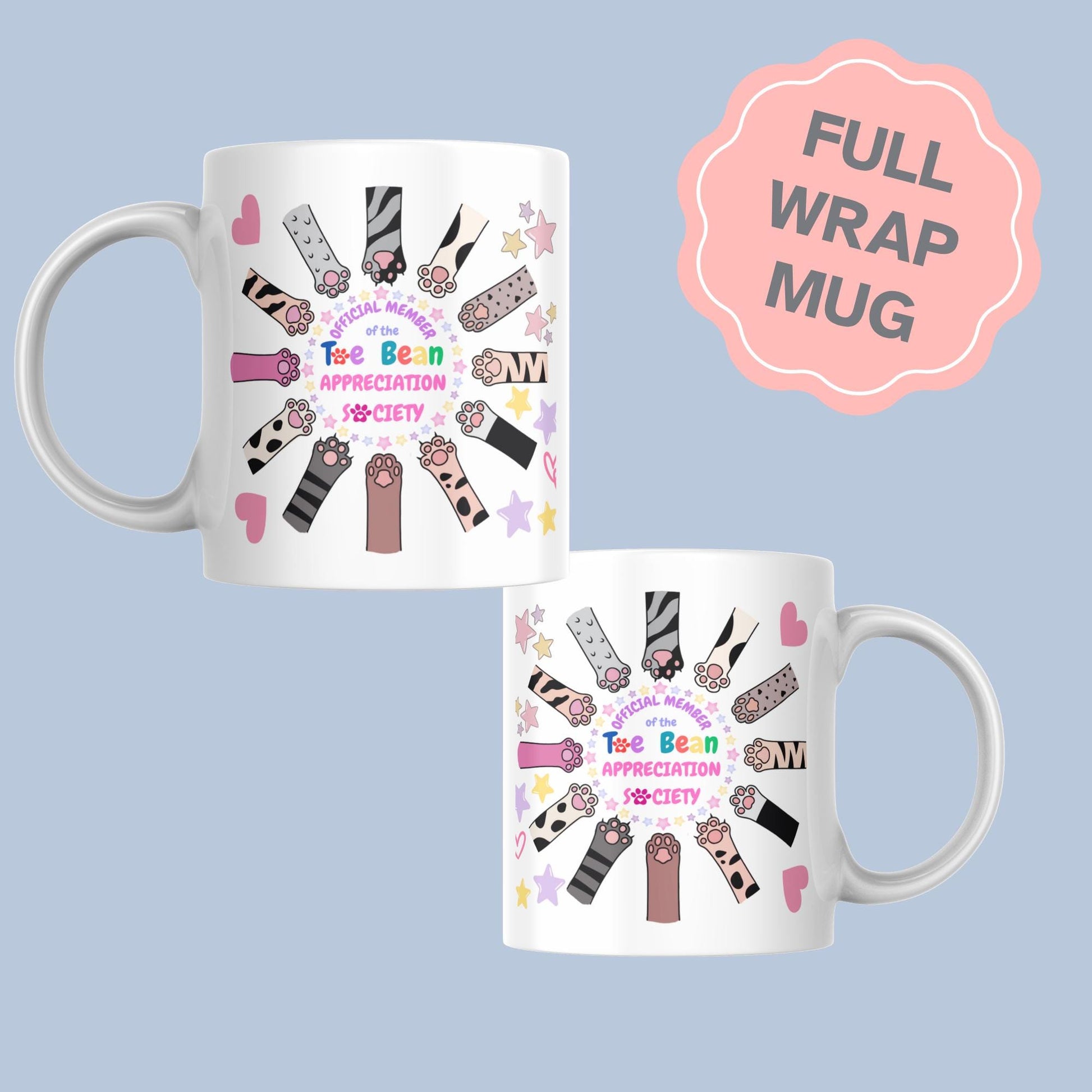 Cat Lover mug, Paw Print, Gift for Cat Owner, Toe Beans, Christmas Present, Secret Santa