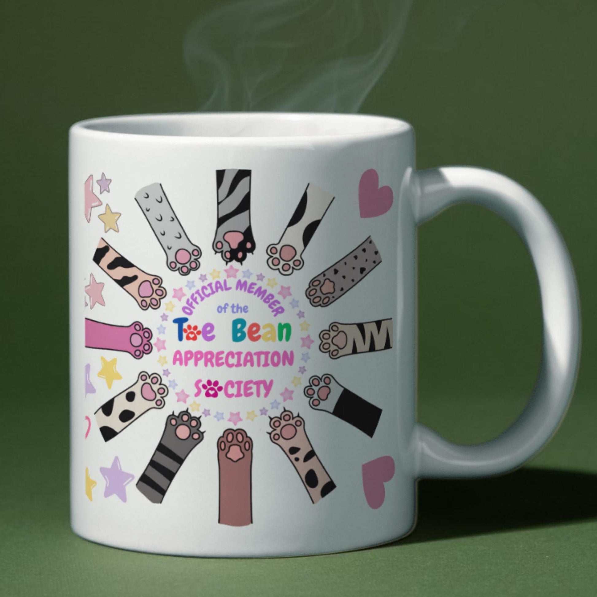 Cat Lover mug, Paw Print, Gift for Cat Owner, Toe Beans, Christmas Present, Secret Santa