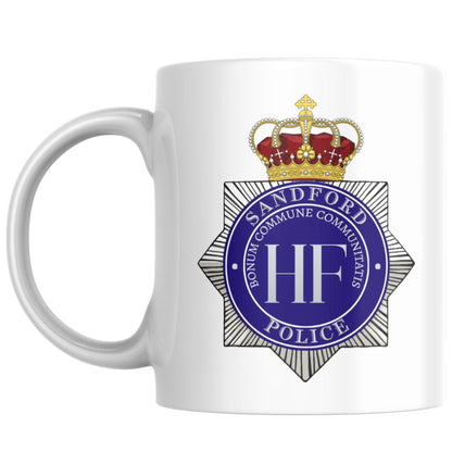 Hot Fuzz Police Badge Mug, Cornetto trilogy, Hot Fuzz Gift, Movie Buff Gift, Funny Movie Mug, The Greater Good, Sandford Police Mug