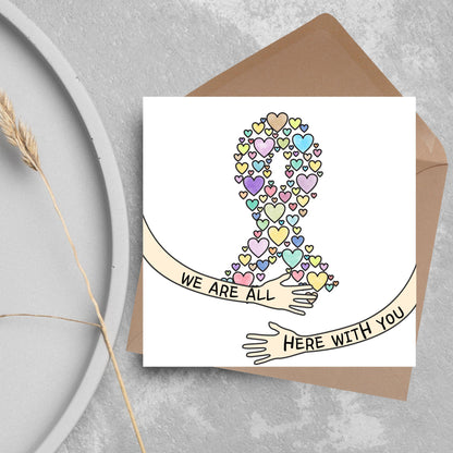 Encouragement Card for Cancer Patients, Cancer Support Card, We Are With You, Get Well Soon Card, Breast Cancer, Cancer Treatment