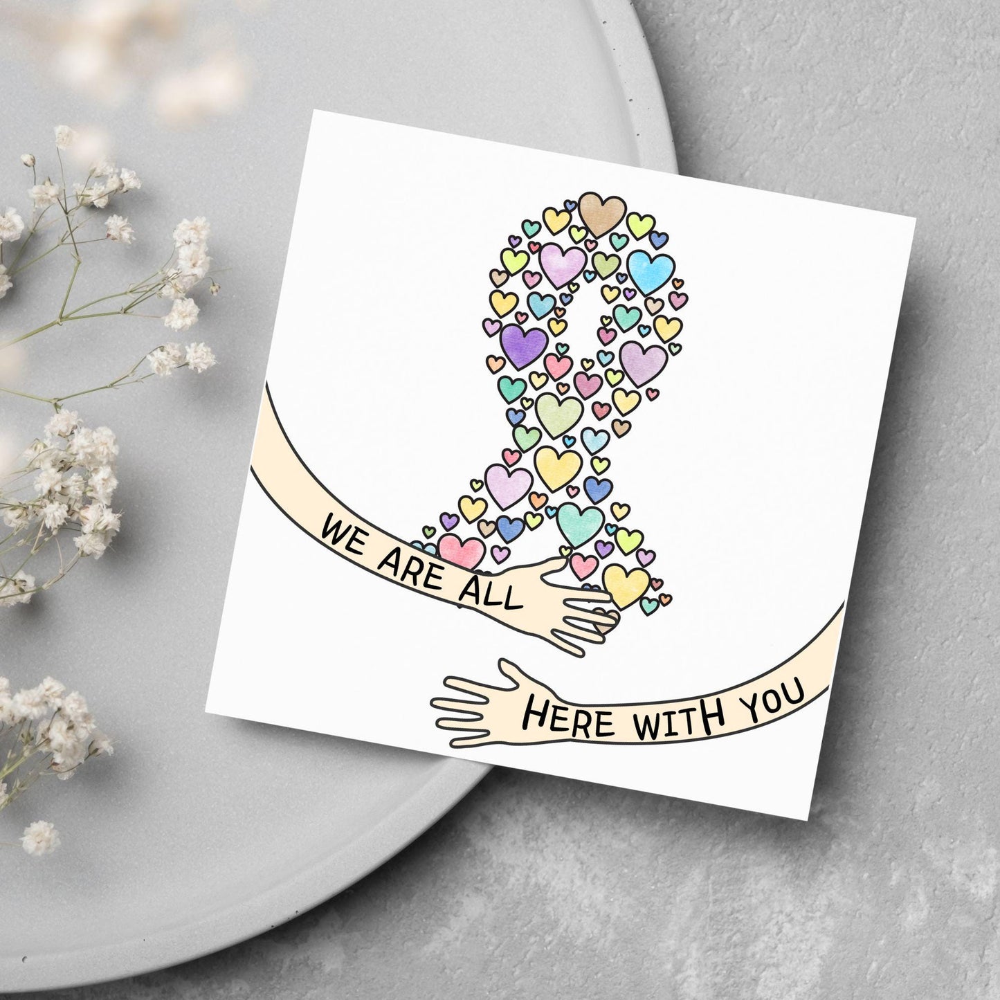Encouragement Card for Cancer Patients, Cancer Support Card, We Are With You, Get Well Soon Card, Breast Cancer, Cancer Treatment
