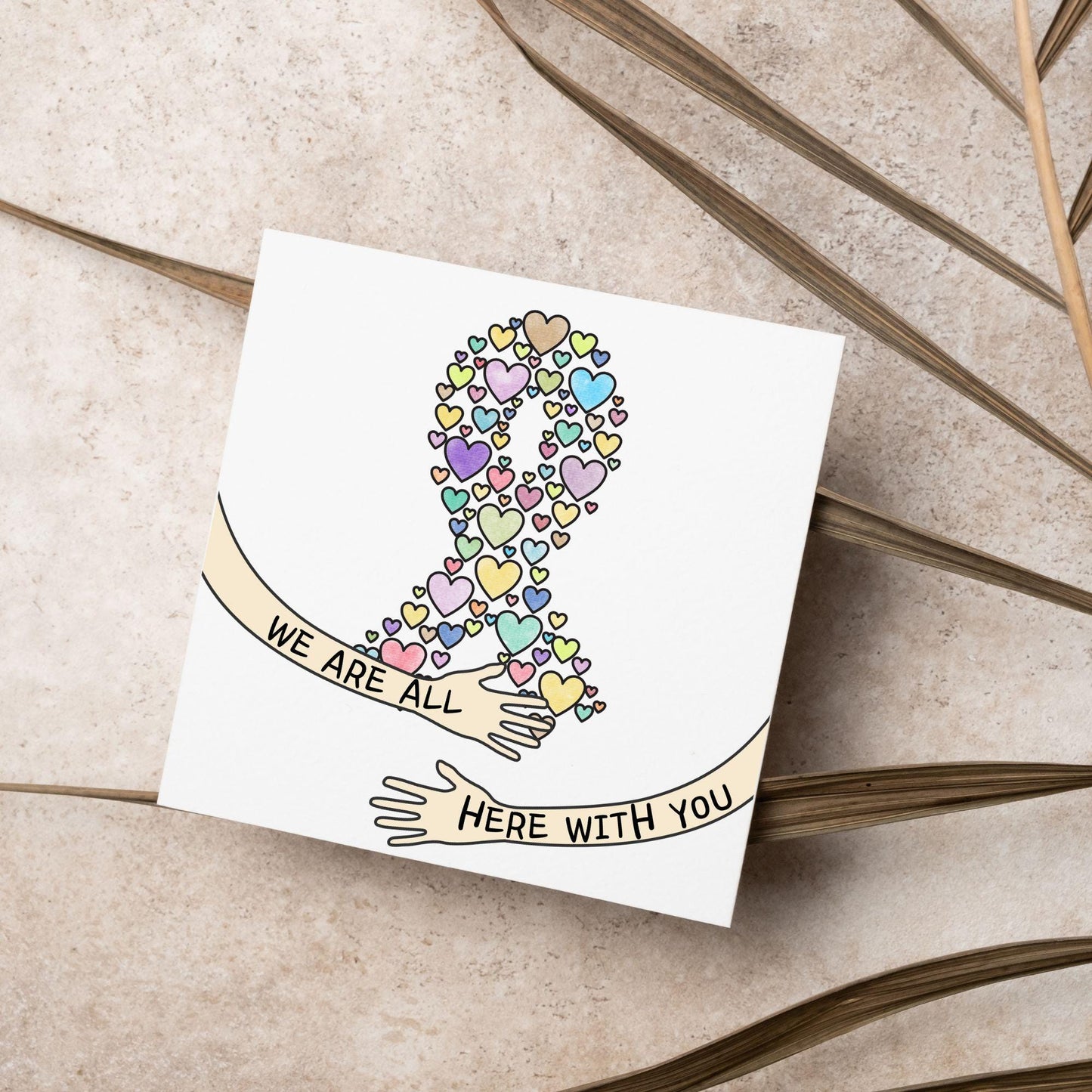 Encouragement Card for Cancer Patients, Cancer Support Card, We Are With You, Get Well Soon Card, Breast Cancer, Cancer Treatment
