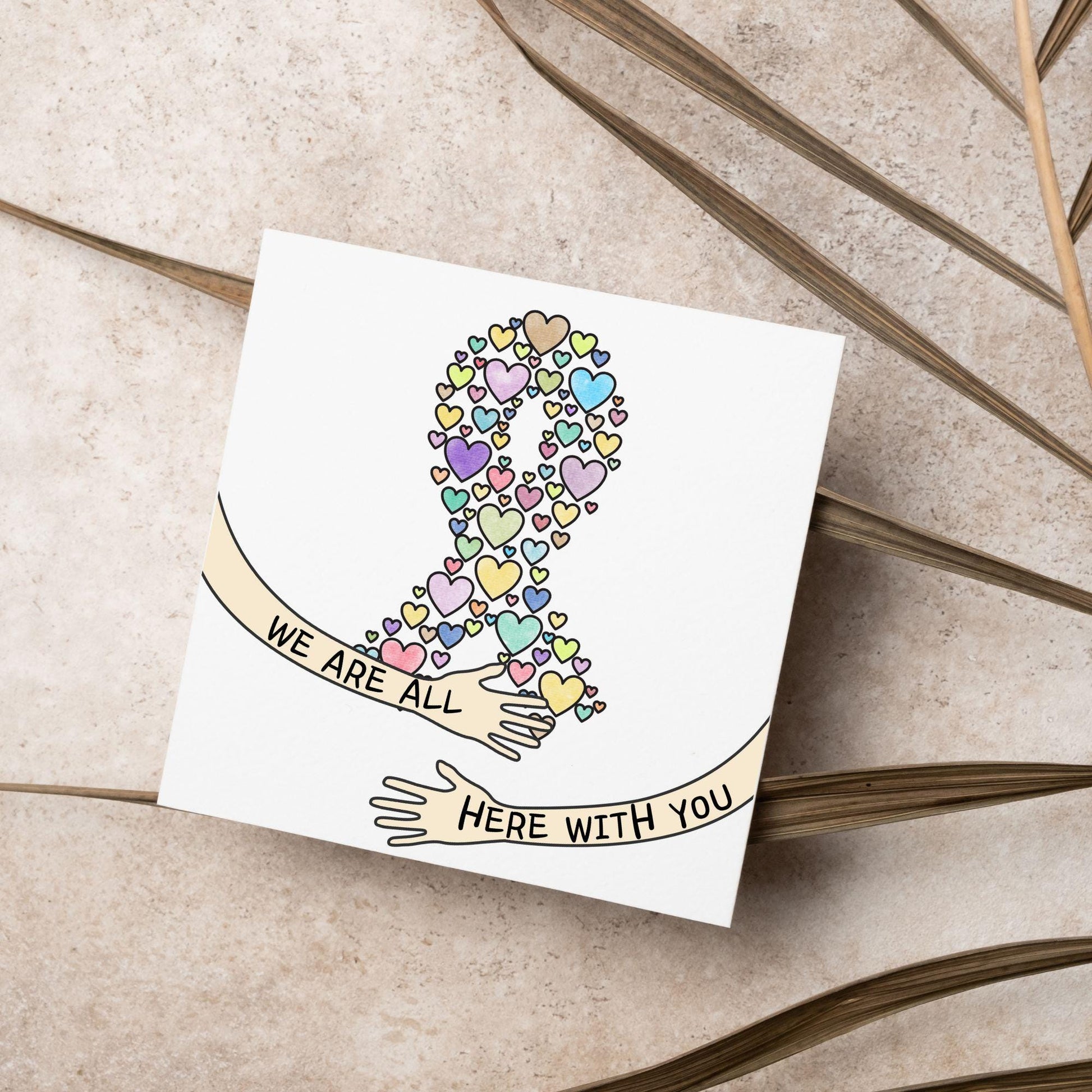 Encouragement Card for Cancer Patients, Cancer Support Card, We Are With You, Get Well Soon Card, Breast Cancer, Cancer Treatment