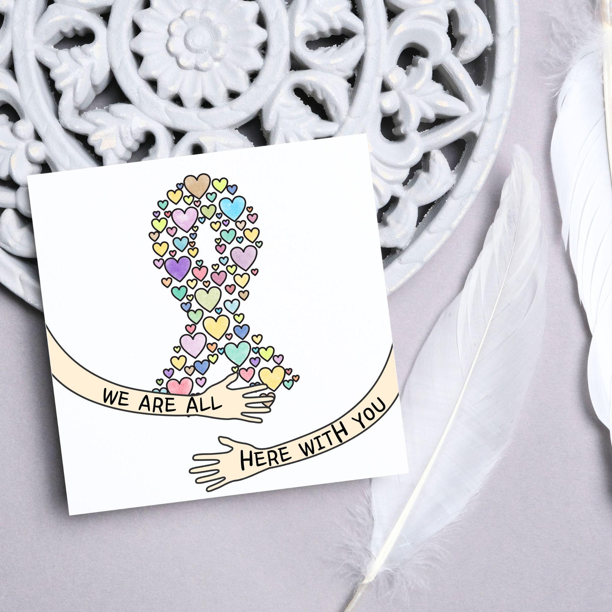 Encouragement Card for Cancer Patients, Cancer Support Card, We Are With You, Get Well Soon Card, Breast Cancer, Cancer Treatment