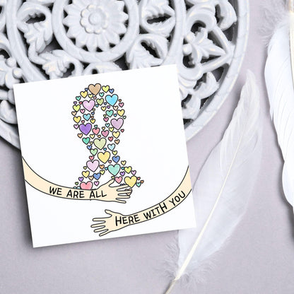 Encouragement Card for Cancer Patients, Cancer Support Card, We Are With You, Get Well Soon Card, Breast Cancer, Cancer Treatment