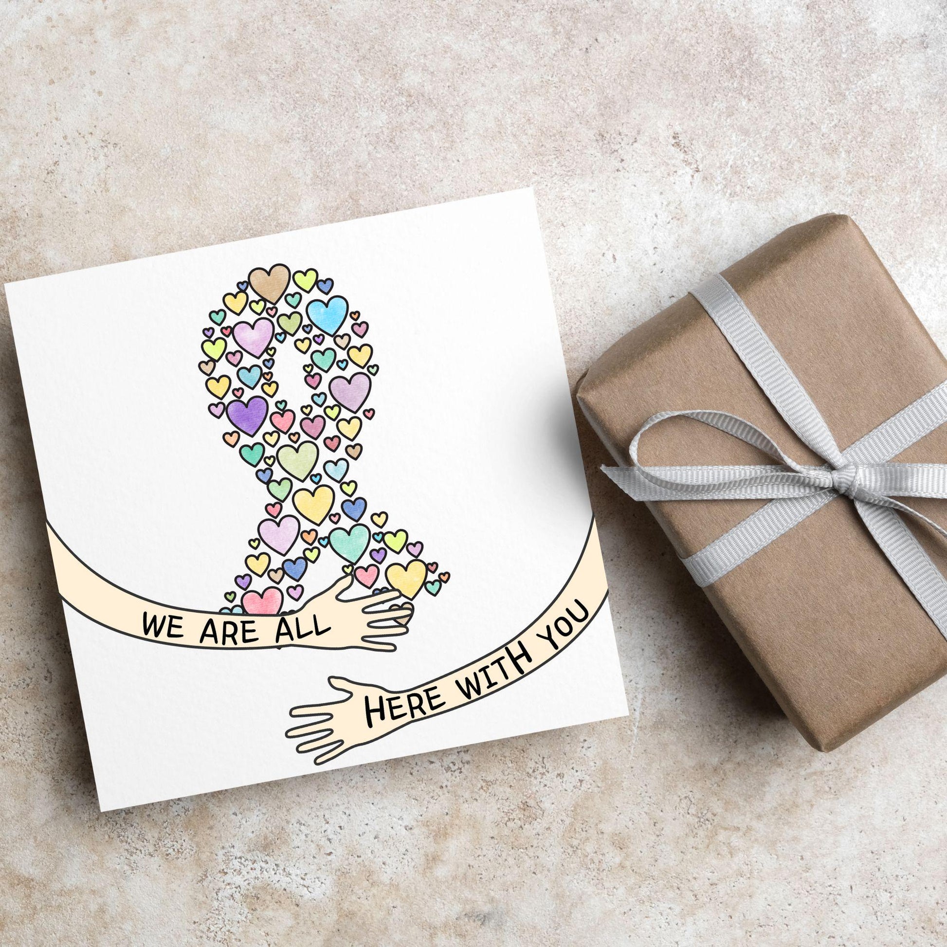 Encouragement Card for Cancer Patients, Cancer Support Card, We Are With You, Get Well Soon Card, Breast Cancer, Cancer Treatment